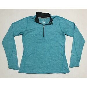 NIKE Element  Dri Fit 1/4 Zip Running Medium Shirt Womens Thumb Holes Reflective